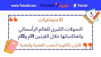 التحولات الكبرى للعالم الرأسمالي وانعكاساتها خلال القرنين 19م و20م