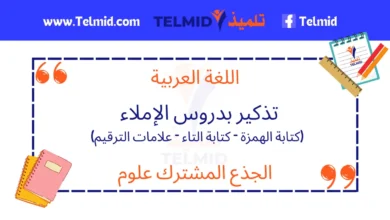 تذكير بدروس الإملاء (كتابة الهمزة - كتابة التاء - علامات الترقيم)